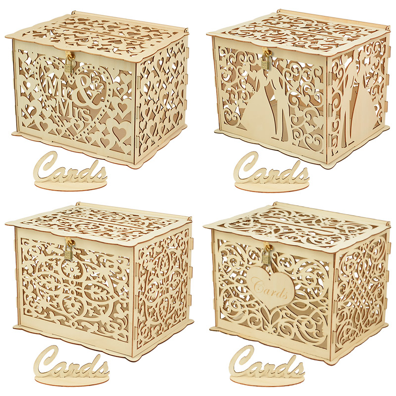 30X24X21cm DIY Wedding Gift Ca - Card Index Box ulasan dan harga