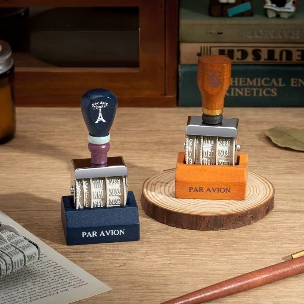 Retro Wooden Roller Date Seal  - Rubber Date Stamp ulasan dan harga