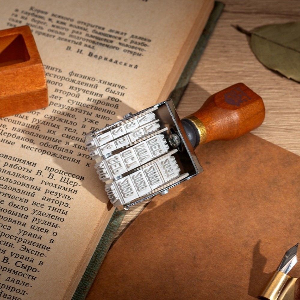 Retro Wooden Roller Date Seal  - Rubber Date Stamp ulasan dan harga