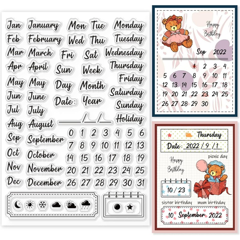 1PC 8.3x5.8in Calendar Clear S - Rubber Date Stamp ulasan dan harga