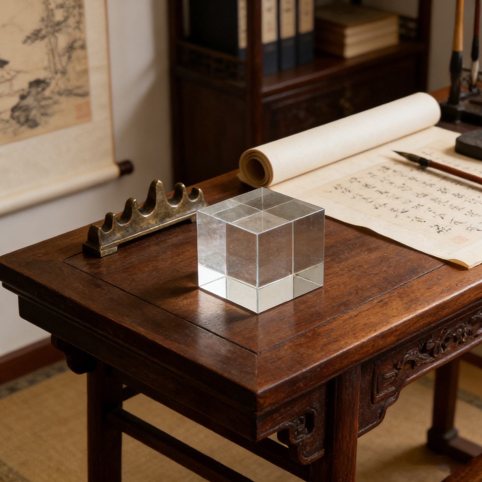 Square Crystal Paperweight Cle - Book Weight Glass ulasan dan harga