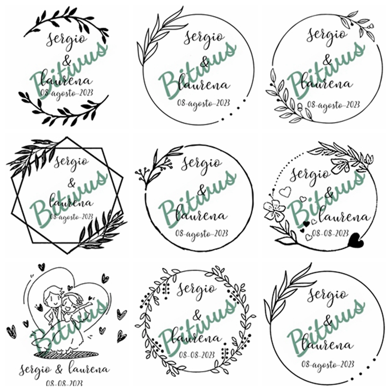Custom Wedding Stamp inked sta - Rubber Date Stamp ulasan dan harga