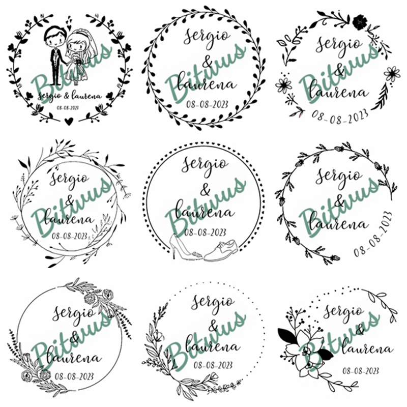 Custom Wedding Stamp inked sta - Rubber Date Stamp ulasan dan harga